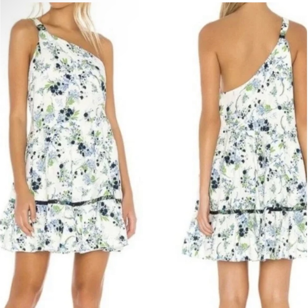 NWT Free People all mine one shoulder mini dress / ivory combo size small
